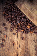 Fresh roasted coffee beans concept