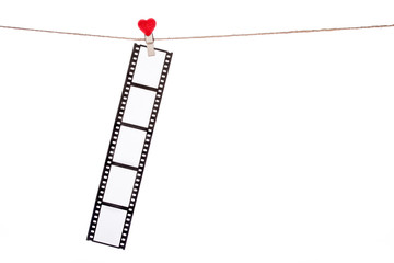  heart  shape clip on a  twine, hanging Negatives, love movie