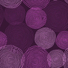 Seamless image with rounds. Vector hand drawn background. Abstra