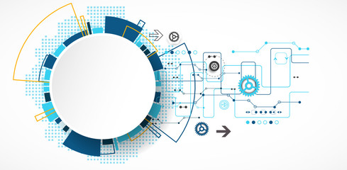 Obraz premium Abstract technological background with various technological ele