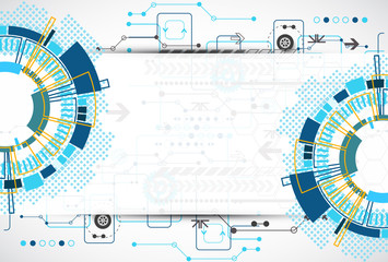 Obraz premium Abstract technological background with various technological ele