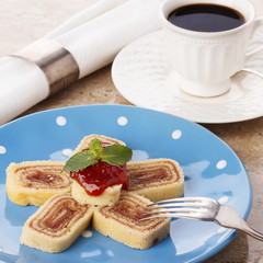 Bolo de rolo (swiss roll, roll cake) Brazilian dessert