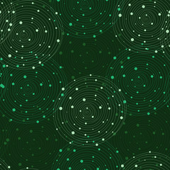 Seamless abstract green background with circular lines Vector il