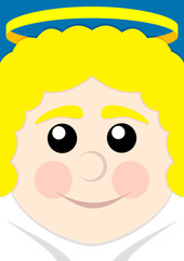 Weihnachstkarte zu Weihnachten zeigt Engel mit Heiligenschein