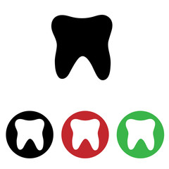 Tooth icon set isolated on white background
