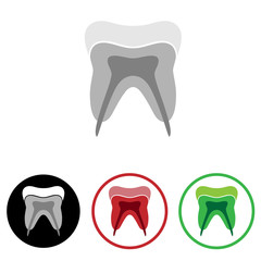 Tooth icon set isolated on white background
