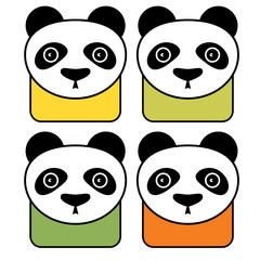 Panda icons. Logo element. Isolated on white background
