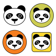 Panda icons. Logo element. Isolated on white background
