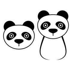 Panda icons. Logo element. Isolated on white background
