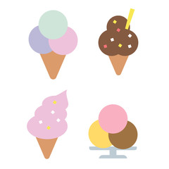 Colorful Ice cream icon vector set
