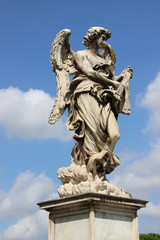 Fototapeta na wymiar Rome,Italy,Ponte Sant'Angelo,Angel,summer.