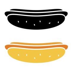 Vector hot dog icon isolated on white background
