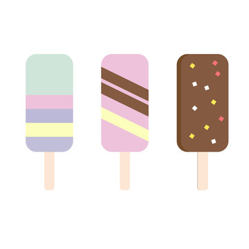 Colorful Ice cream icon vector set
