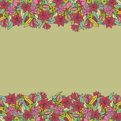 Naklejka na ściany i meble Floral hand-drawn pattern, can be used for wallpaper, pattern fills, web page background, surface textures. 