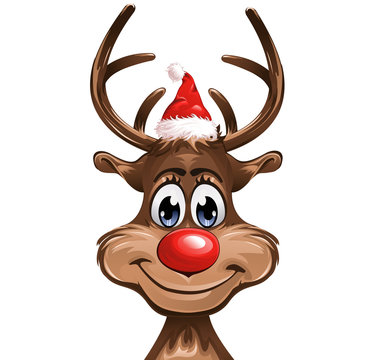 Christmas Rudolph smiling small hat