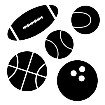 Ball flat icon set vector illustration
