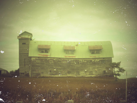 photo vintage d'une vieille grange au canada