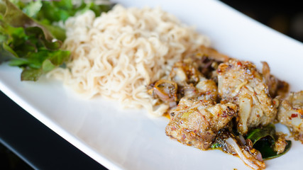 Fried Thai Mama Instant Noodles With Pork