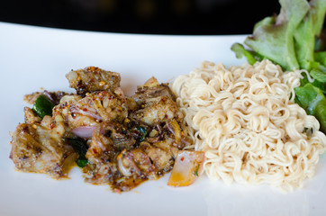 Fried Thai Mama Instant Noodles With Pork