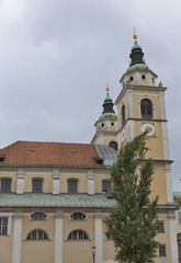 Fototapeta premium Saint Nicholas Cathedral of Ljubljana, Slovenia
