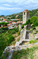 Fototapeta na wymiar The ruins of the Clock tower, Old Bar, Montenegro