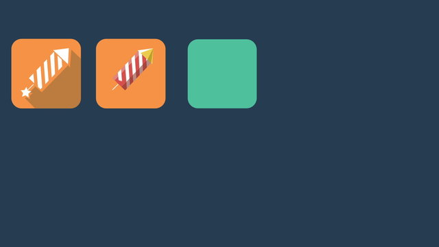 Flat style animated Christmas and New Year icons