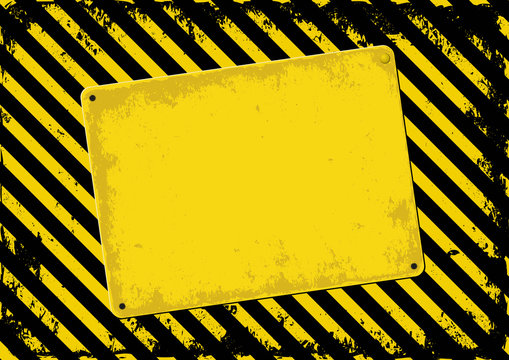 danger background and skewed plaque