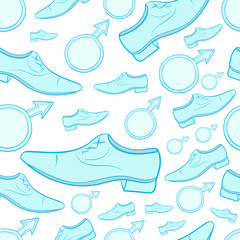 Obraz premium Seamless male shoe and signs