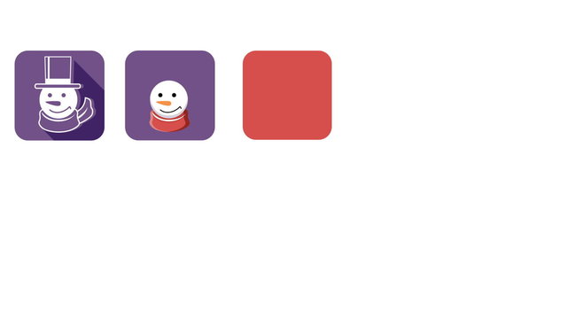 Flat style animated Christmas and New Year icons
