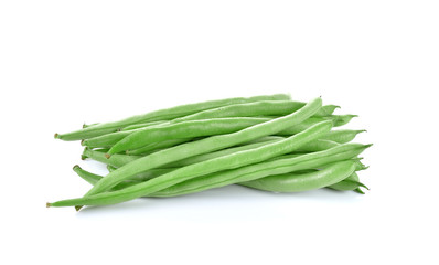 Green beans  on white background.