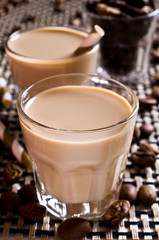 Cocktail of coffee and cream