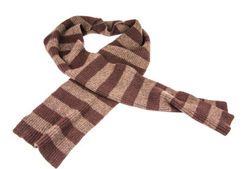 Brown Knit scarf isolated