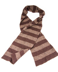 Brown Knit scarf isolated