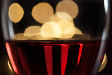 glass of wine with bokeh 
