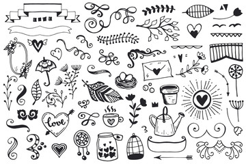 set of vintage elements