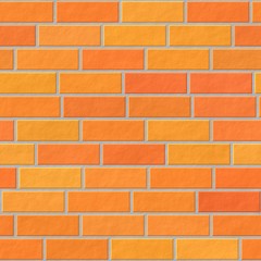 orange brick wall seamless pattern texture background with gray cement