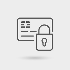 secure card thin line icon