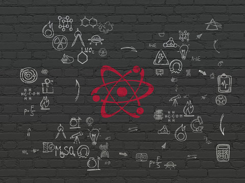 Science concept: Molecule on wall background