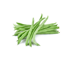Green beans  on white background.