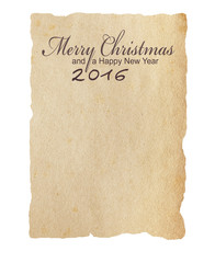 Büttenpapier mit Weihnachtsgruß 2016