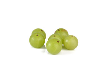 Indian gooseberries on white background