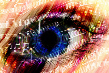music background with abstract eye