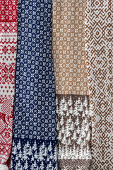Traditional christmas knitted scarfs
