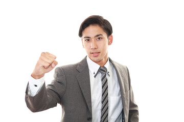 ガッツポーズのビジネスマン