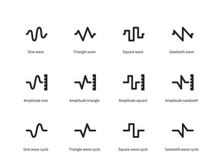 Voice waves icons on white background.