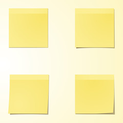 four yellow stationery stickers