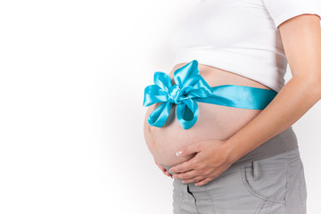 pregnant woman. white background