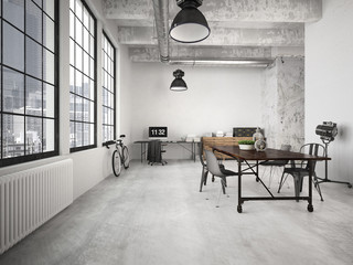 modern loft. 3d rendering