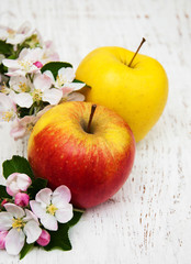 apples and apple tree blossoms