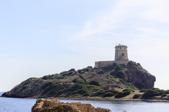 Archeologische opgraving van de Fenicische nederzetting Nora op Sardini&euml;